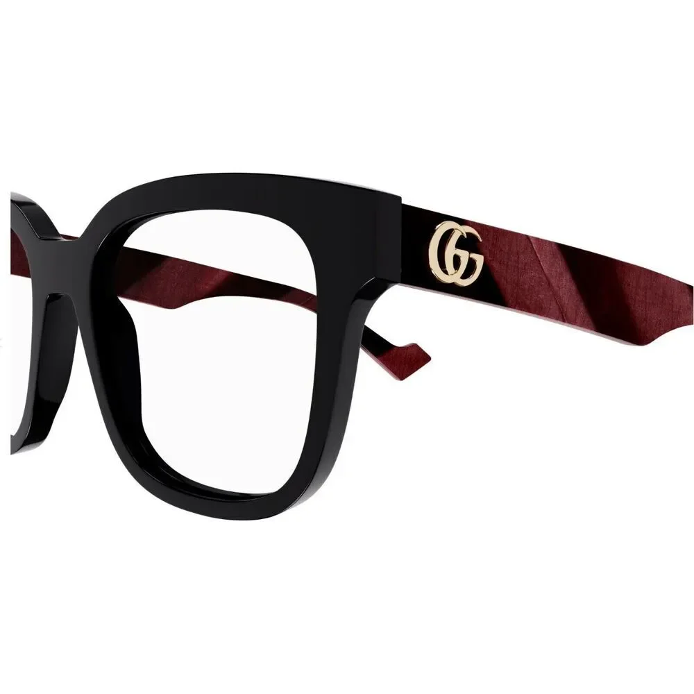 Gucci GG0958O Eyeglasses Black Burgundy Plastico Square